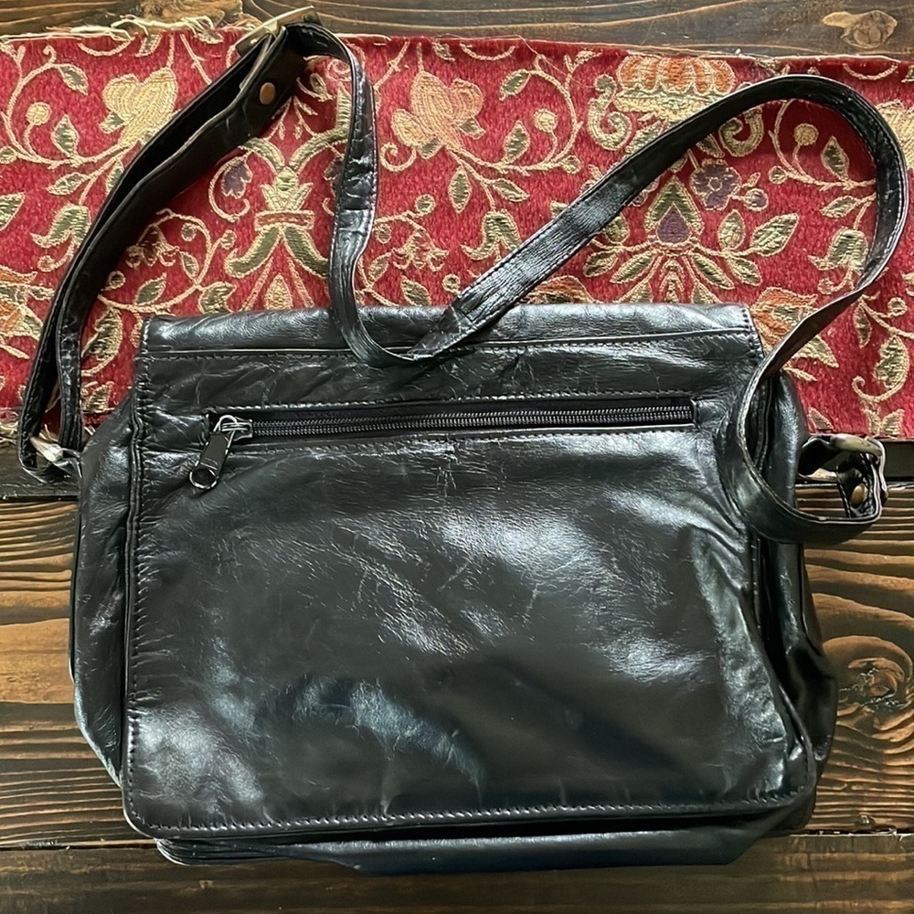 Nina Ricci Compartmental Crossbody Leather Bag Soft & Rich Flap Over Vintage - Picture 7 of 11